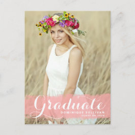 Invitación de graduación con salpicadura de acuare