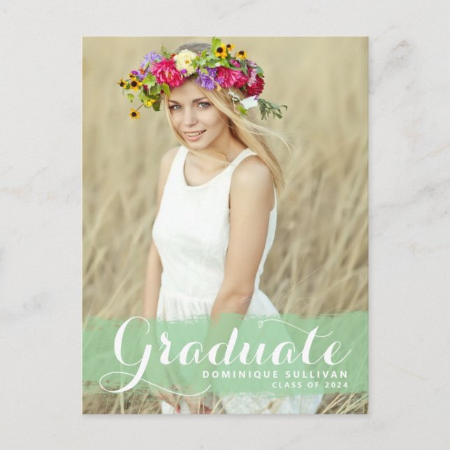 Invitación de Graduación con Salpicadura de Acuare (Anverso)