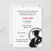 Invitación de graduación con silueta de niño