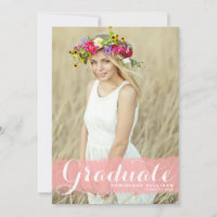 Invitación de graduación con splash de acuarela ro