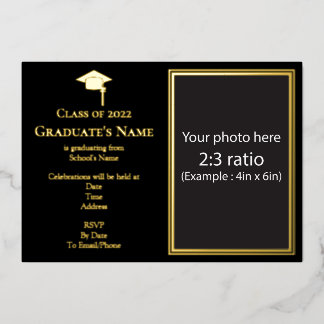 Invitación de graduación con tarjeta de papel de e