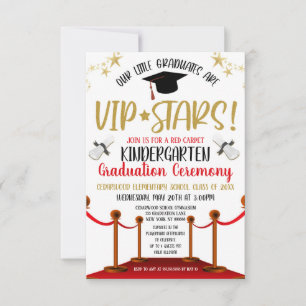 Invitación de graduación con tema de alfombra roja