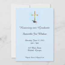 Invitación de graduación cristiana con cruz