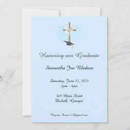 Invitación de graduación cristiana con cruz