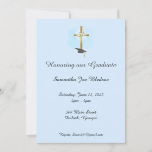 Invitación de graduación cristiana con cruz