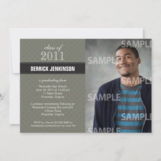 Invitación de graduación cruzada de cinta (Anverso)