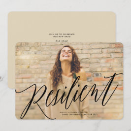 Invitación de graduación cursiva resistente