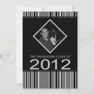 invitación de graduación de 2012 a rayas