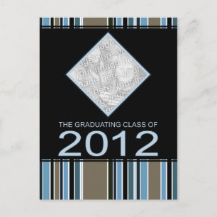 invitación de graduación de 2012 a rayas