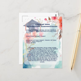 Invitación de graduación de acuarela