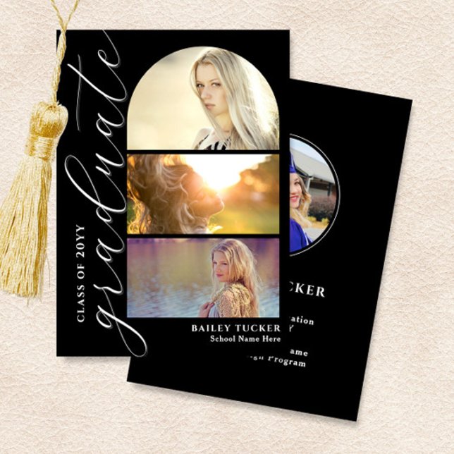 Invitación de Graduación de Arco con Guión Moderno (Subido por el creador)