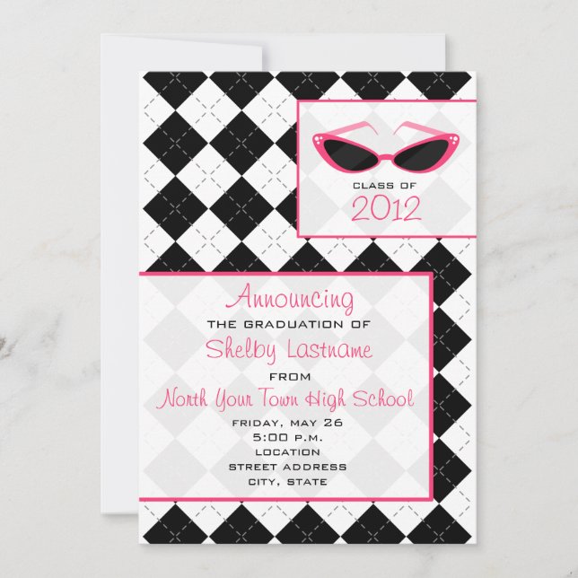 Invitación de graduación de Argyle & Sungafas 2012 (Anverso)