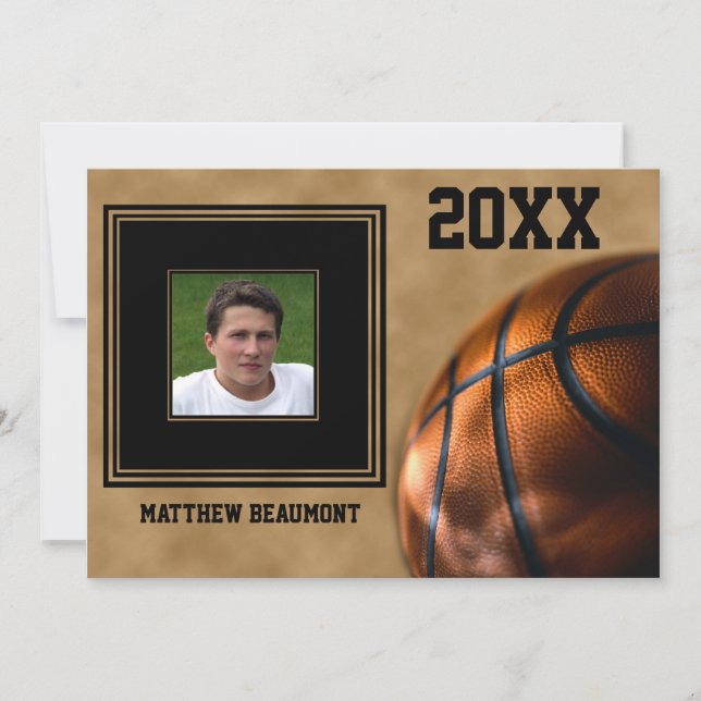 Invitación de graduación de baloncesto (Anverso)