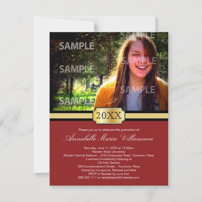 Invitación de graduación de banda de la hebilla ro (Anverso)