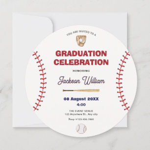 invitación de graduación de béisbol