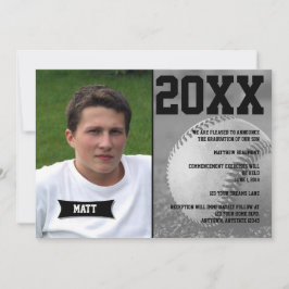 Invitación de graduación de béisbol