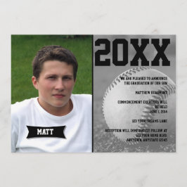 Invitación de graduación de béisbol