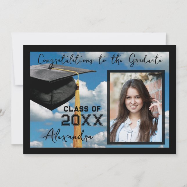 Invitación de graduación de Blue Sky (Anverso)