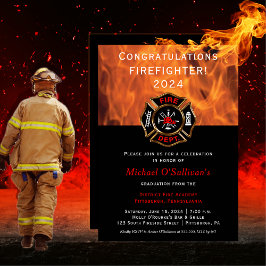 Invitación de graduación de bomberos | FIESTA