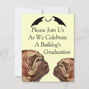 INVITACIÓN DE GRADUACIÓN DE BULLDOGES ~PERSONALIZA