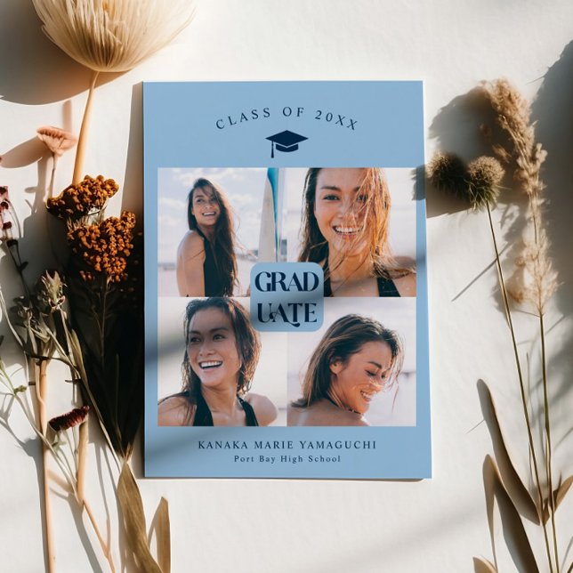 Invitación de Graduación de Caja Azul Graduada (Subido por el creador)