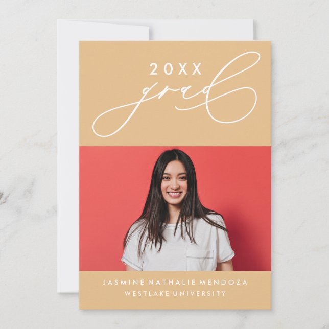 INVITACIÓN DE GRADUACIÓN DE CALIGRAFÍA BLANCA (Anverso)