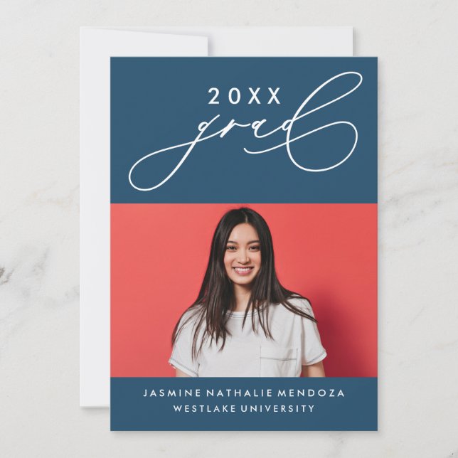 INVITACIÓN DE GRADUACIÓN DE CALIGRAFÍA BLANCA (Anverso)