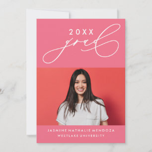 INVITACIÓN DE GRADUACIÓN DE CALIGRAFÍA BLANCA