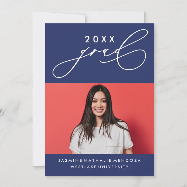 INVITACIÓN DE GRADUACIÓN DE CALIGRAFÍA BLANCA (Anverso)