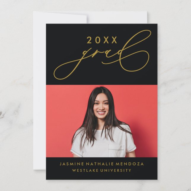 INVITACIÓN DE GRADUACIÓN DE CALIGRAFÍA BLANCA (Anverso)