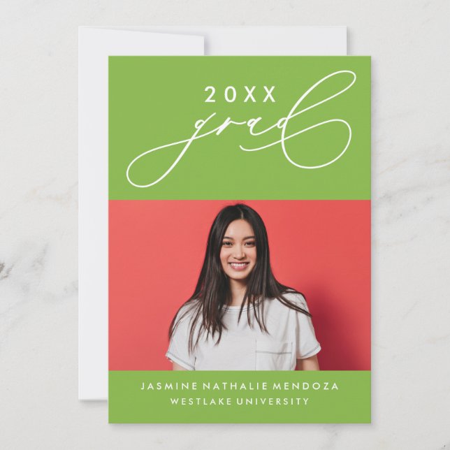 INVITACIÓN DE GRADUACIÓN DE CALIGRAFÍA BLANCA (Anverso)