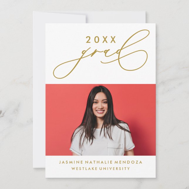 INVITACIÓN DE GRADUACIÓN DE CALIGRAFÍA BLANCA (Anverso)