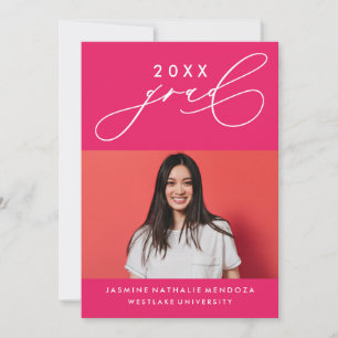 INVITACIÓN DE GRADUACIÓN DE CALIGRAFÍA BLANCA