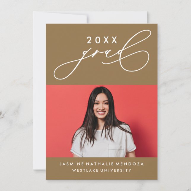 INVITACIÓN DE GRADUACIÓN DE CALIGRAFÍA BLANCA (Anverso)