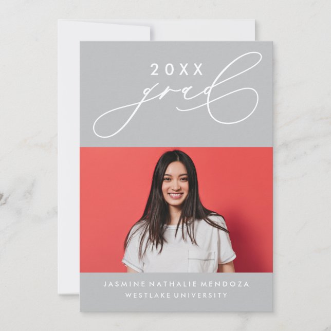 INVITACIÓN DE GRADUACIÓN DE CALIGRAFÍA BLANCA (Anverso)