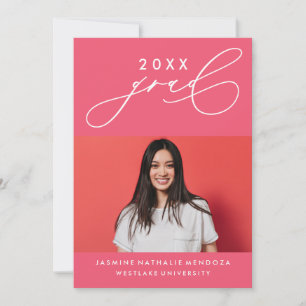 INVITACIÓN DE GRADUACIÓN DE CALIGRAFÍA BLANCA