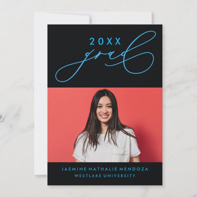 INVITACIÓN DE GRADUACIÓN DE CALIGRAFÍA BLANCA (Anverso)