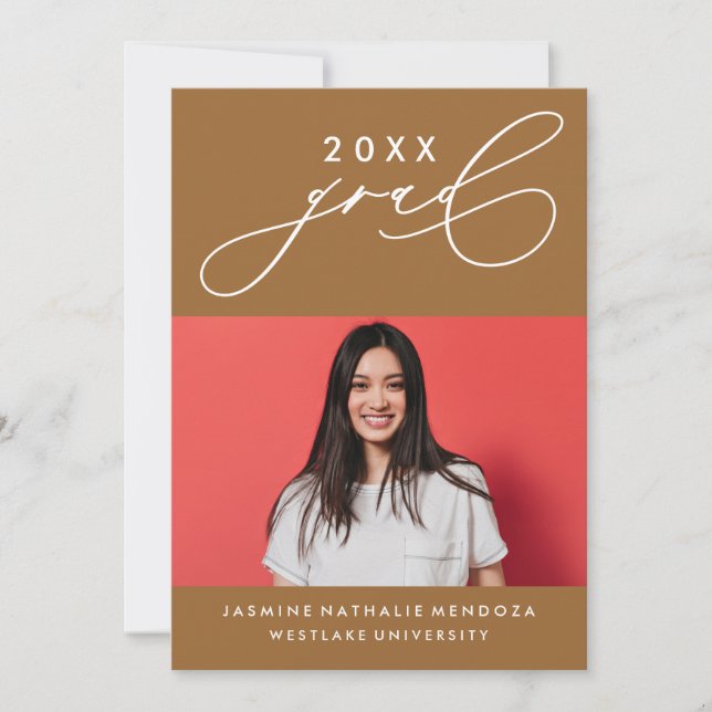 INVITACIÓN DE GRADUACIÓN DE CALIGRAFÍA BLANCA (Anverso)