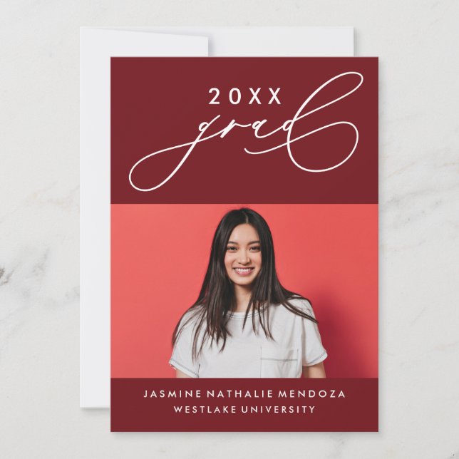 INVITACIÓN DE GRADUACIÓN DE CALIGRAFÍA BLANCA (Anverso)