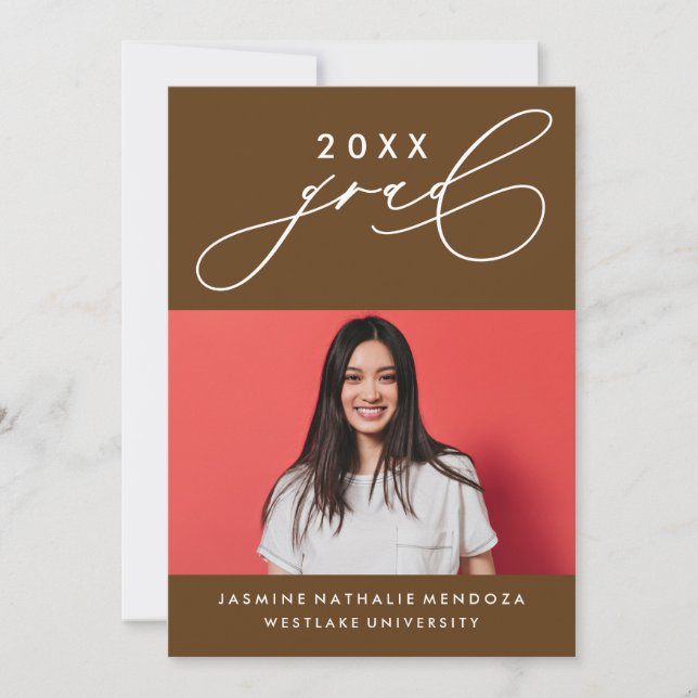 INVITACIÓN DE GRADUACIÓN DE CALIGRAFÍA BLANCA (Anverso)