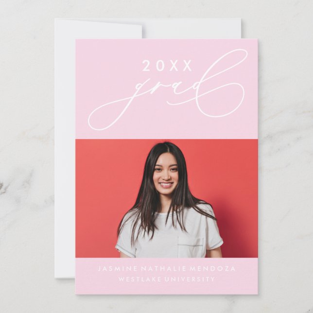 INVITACIÓN DE GRADUACIÓN DE CALIGRAFÍA BLANCA (Anverso)