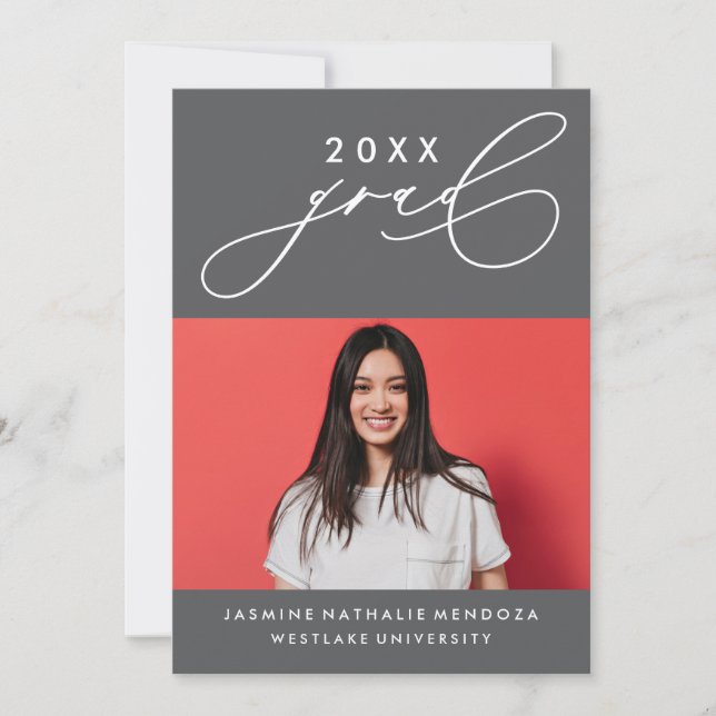 INVITACIÓN DE GRADUACIÓN DE CALIGRAFÍA BLANCA (Anverso)