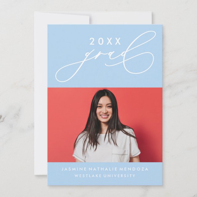 INVITACIÓN DE GRADUACIÓN DE CALIGRAFÍA BLANCA (Anverso)