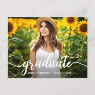 Invitación de graduación de caligrafía de moda