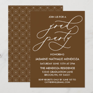 INVITACIÓN DE GRADUACIÓN DE CALLIGRAFÍA SIMPLE Y B