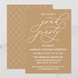 INVITACIÓN DE GRADUACIÓN DE CALLIGRAFÍA SIMPLE Y B