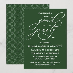 INVITACIÓN DE GRADUACIÓN DE CALLIGRAFÍA SIMPLE Y B