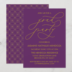 INVITACIÓN DE GRADUACIÓN DE CALLIGRAFÍA SIMPLE Y B