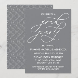 INVITACIÓN DE GRADUACIÓN DE CALLIGRAFÍA SIMPLE Y B