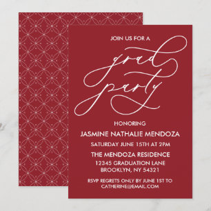 INVITACIÓN DE GRADUACIÓN DE CALLIGRAFÍA SIMPLE Y B